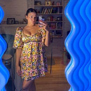 Sylvia Mini Dress in Yellow